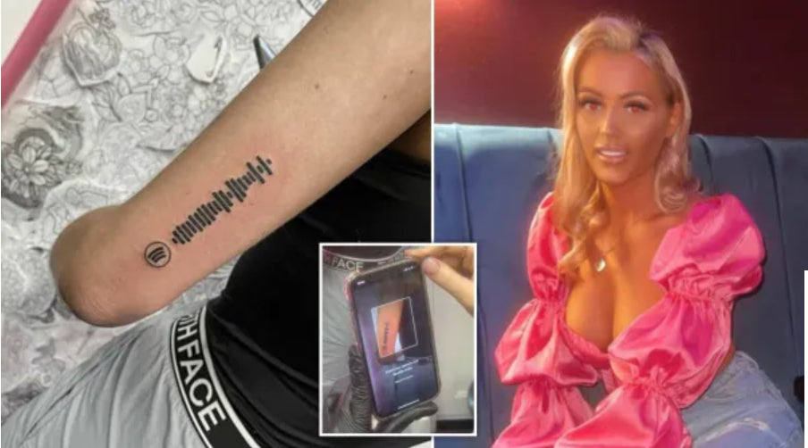 Shrek + "All Star" Fan Gets Tattooed with a Spotify Bar Code